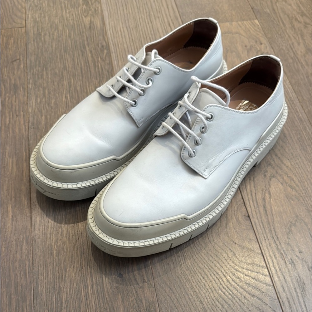 FERRAGAMO Men's White Leather Shoes